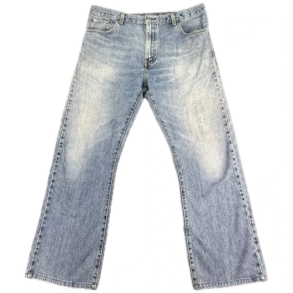 Levi's 517 Jeans Mens 40x34 Light Wash Blue Bootcut Denim Pants